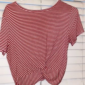 striped red and white tee